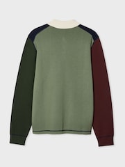 PS Paul Smith Blue Textured Knit Polo Jumper - Image 5 of 8