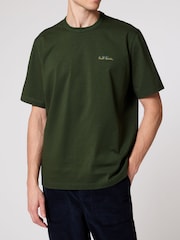 Paul Smith Green Embroidered Logo Relaxed Fit T-Shirt - Image 1 of 3