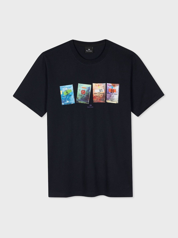 Asul - Paul Smith Regular Fit Graphic T-Shirt - Larawan 1 ng 2