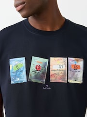 Paul Smith Blue Regular Fit Graphic T-Shirt - Image 4 of 6