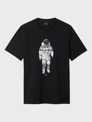 Paul Smith Black Astronaut Regular Fit Graphic T-Shirt - Image 6 of 6