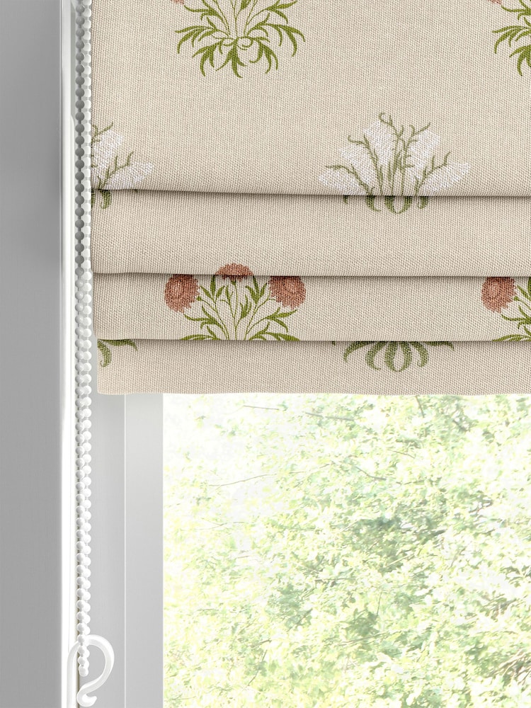 William Morris At Home Natural Lily Flower Embroidery Made To Measure Roman Blinds - Image 2 of 5