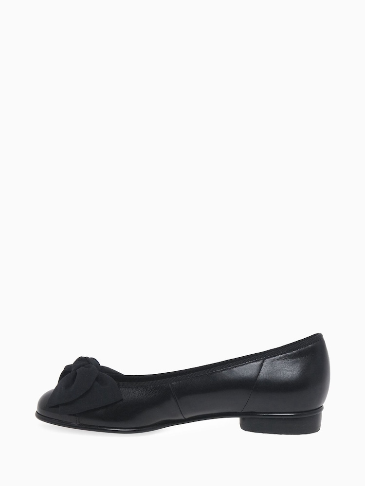 Gabor Black Leather Ballerina Shoes - Image 1 of 4 Gabor Black Leather Ballerina Shoes - Image 1 of 4