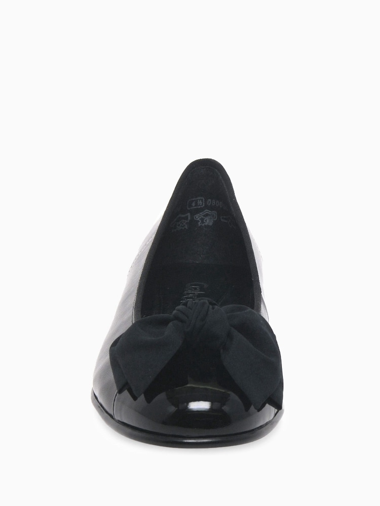 Gabor Black Leather Ballerina Shoes - Image 2 of 4 Gabor Black Leather Ballerina Shoes - Image 2 of 4