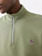 Zaļš - Paul Smith kokvilnas ceturtdaļas rāvējslēdzēja sporta krekls - Attēls 4 no 5