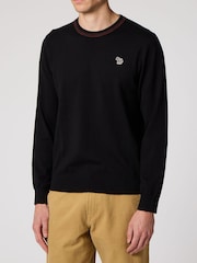 Paul Smith Black Zebra Logo Crew Neck Jumper - Image 1 of 3