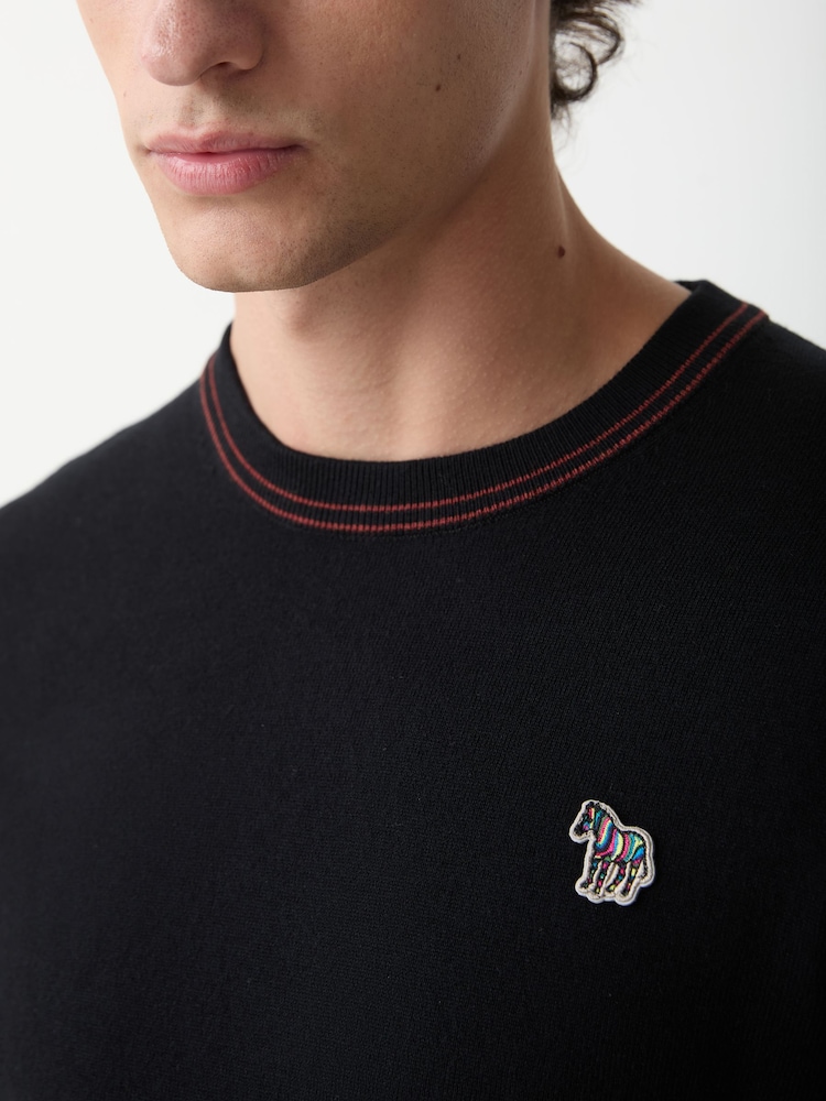 Paul Smith Black Zebra Logo Crew Neck Jumper - Image 4 of 4