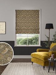 William Morris At Home Grey Strawberry Thief Velvet Made To Measure Roman Blinds - Image 1 of 5