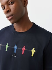 Paul Smith Blue Football Regular Fit Graphic T-Shirt - Image 4 of 6