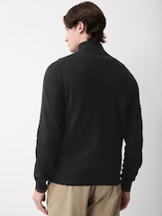 Paul Smith Black Zebra Logo Zip Neck Jumper - Image 3 of 6