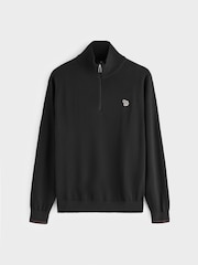 Paul Smith Black Zebra Logo Zip Neck Jumper - Image 6 of 6