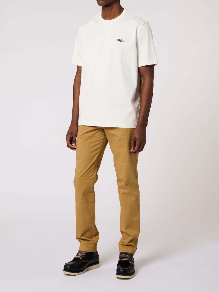 Paul Smith White Embroidered Logo Relaxed Fit T-Shirt - Image 2 of 3 Paul Smith White Embroidered Logo Relaxed Fit T-Shirt - Image 2 of 3