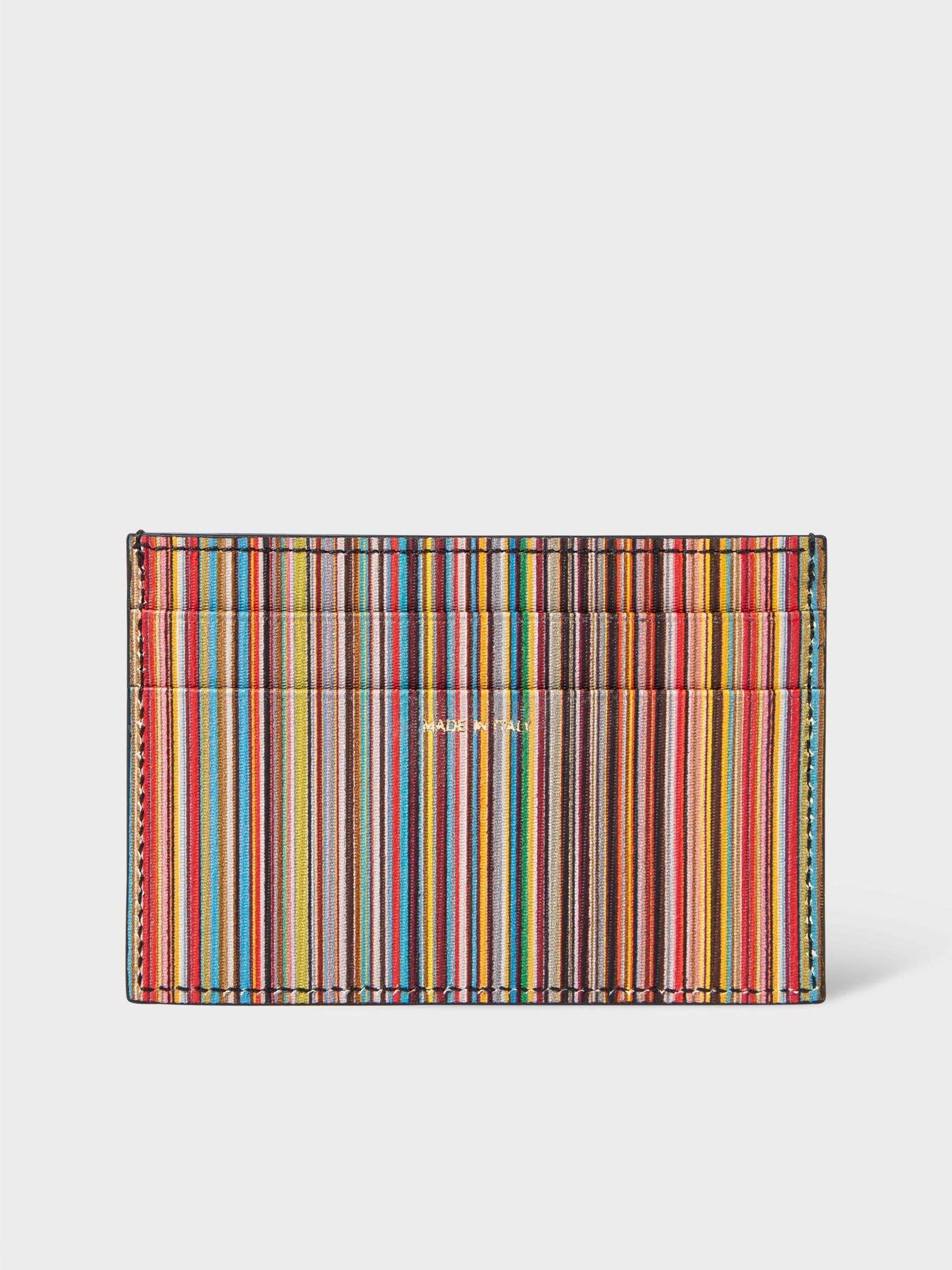 Buy Black Signature Stripe - PS Paul Smith Leather Card Holder from ...