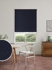 William Morris At Home Blue Lodden Embroidery Made To Measure 100% Cotton Roman Blinds - Image 1 of 5