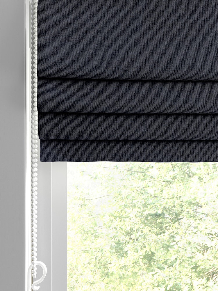 William Morris At Home Blue Lodden Embroidery Made To Measure 100% Cotton Roman Blinds - Image 2 of 5