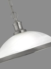 Searchlight Satin Silver Walls Marble Glass Ceiling Light Pendant - Image 3 of 3