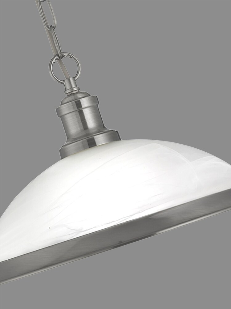 Searchlight Satin Silver Walls Marble Glass Ceiling Light Pendant - Image 3 of 3
