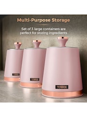 Tower Set of 3 Pink Cavaletto Canisters - Image 1 of 5