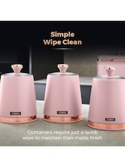 Tower Set of 3 Pink Cavaletto Canisters - Image 3 of 5