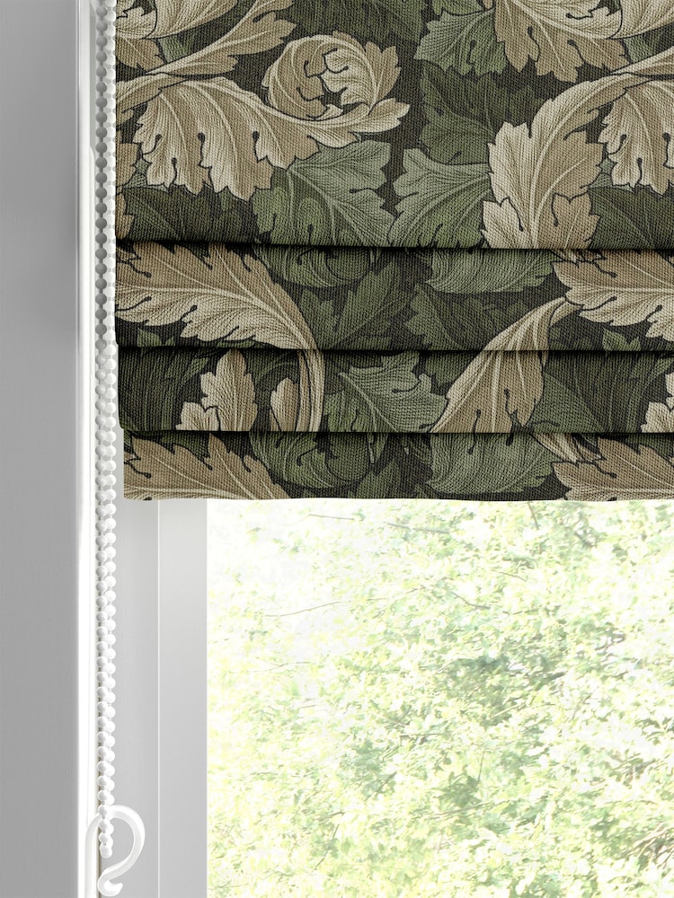 William Morris At Home Green Acanthus Velvet Made to Measure Roman Blinds - Image 2 of 4