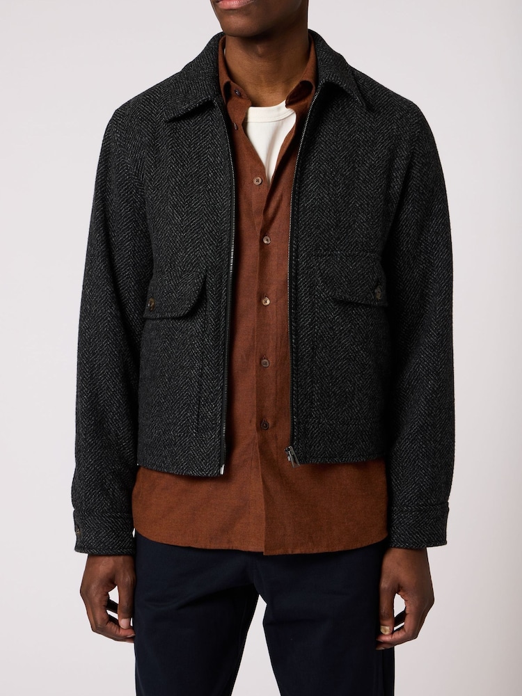 Paul Smith Black Wool Blend Harrington Jacket - Image 1 of 4