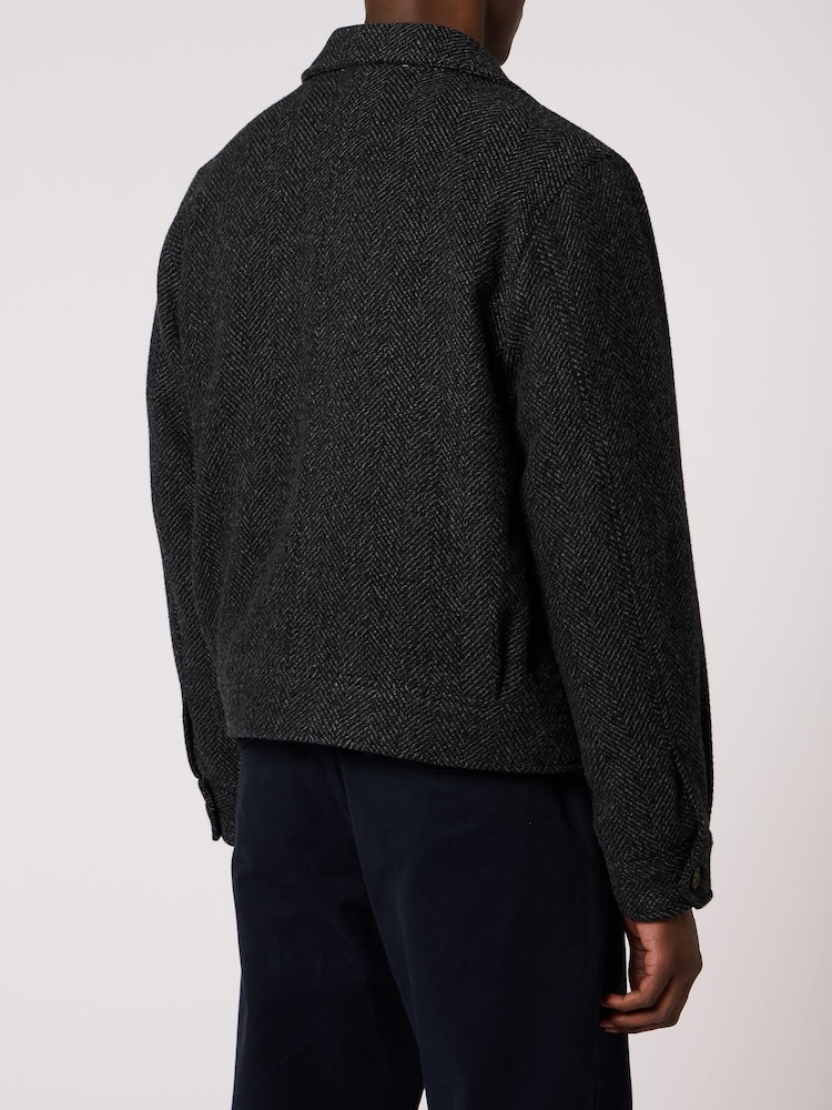 Paul Smith Black Wool Blend Harrington Jacket - Image 2 of 4
