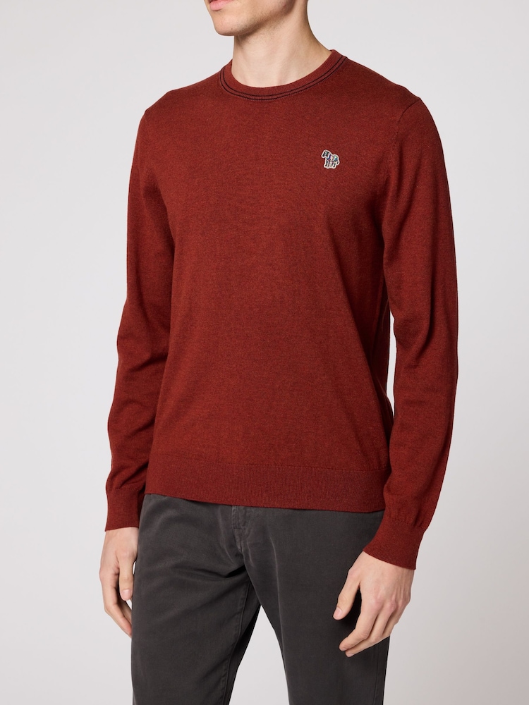 Paul Smith Red Zebra Logo Crew Neck Jumper - Image 1 of 3