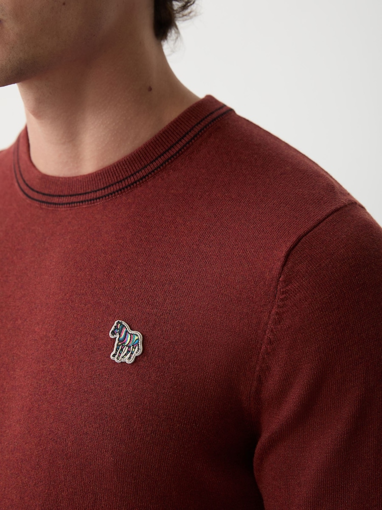 Paul Smith Red Zebra Logo Crew Neck Jumper - Image 4 of 4 Paul Smith Red Zebra Logo Crew Neck Jumper - Image 4 of 4