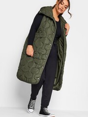Yours Curve Green Funnel Neck Lightweight Gilet - Image 3 of 4