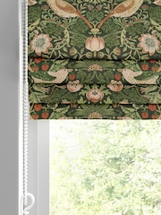 William Morris At Home Green Strawberry Thief Velvet Made to Measure Roman Blinds - Image 2 of 5