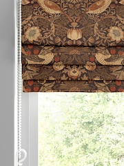 William Morris At Home Natural Strawberry Thief Velvet Made to Measure Roman Blinds - Image 2 of 5
