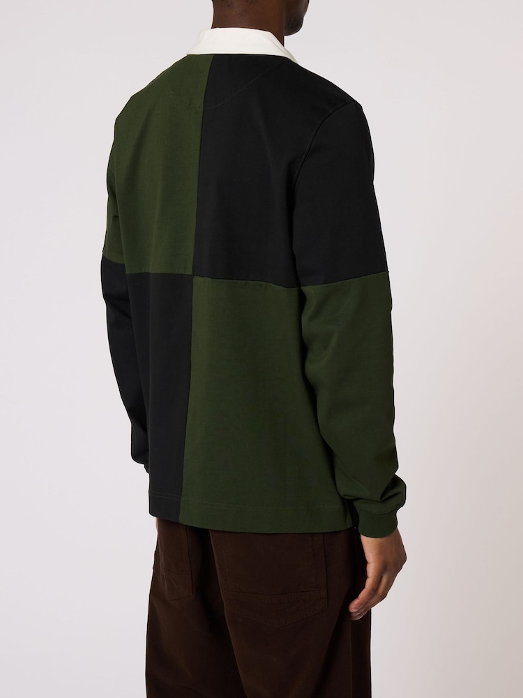 PS Paul Smith Black Colourblock Long Sleeve Polo Shirt - Image 2 of 3