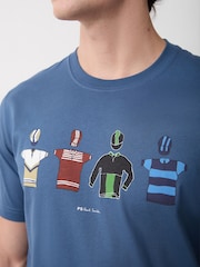 Blauer Radtrikot - Paul Smith T-Shirt mit Grafik, normale Passform - Bild 4 von 4