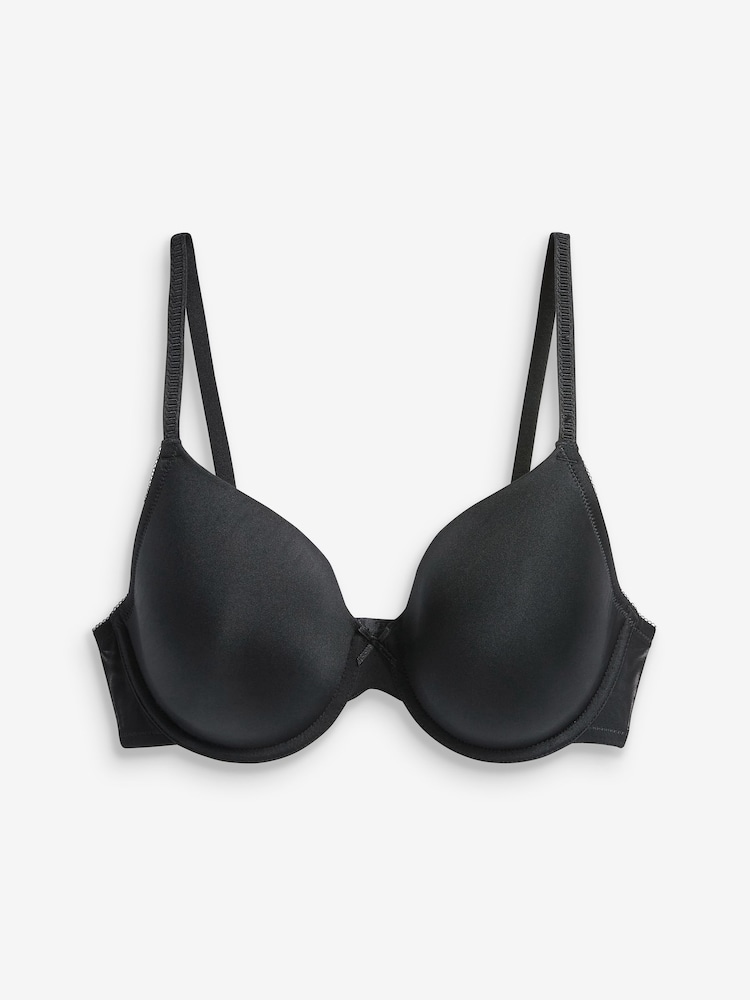 Black/White/Caramel Nude Pad Full Cup Microfibre Smoothing T-Shirt Bras 3 Pack A-E - Image 5 of 7