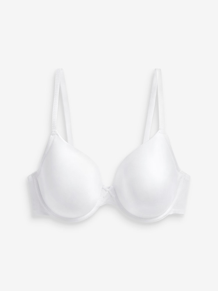 Black/White/Caramel Nude Pad Full Cup Microfibre Smoothing T-Shirt Bras 3 Pack A-E - Image 7 of 7