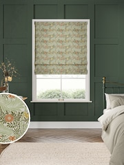 William Morris At Home Green Larkspur Made to Measure 100% Cotton Roman Blinds - Image 1 of 6