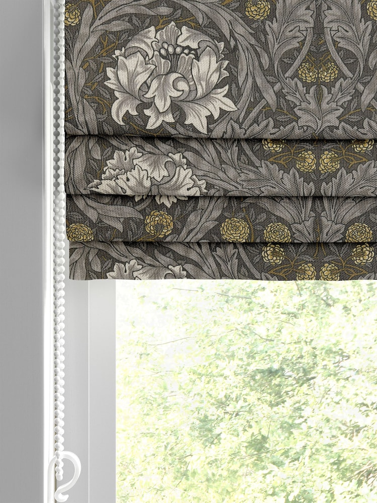 William Morris At Home Grey African Marigold Velvet Made to Measure Roman Blinds - Image 2 of 5