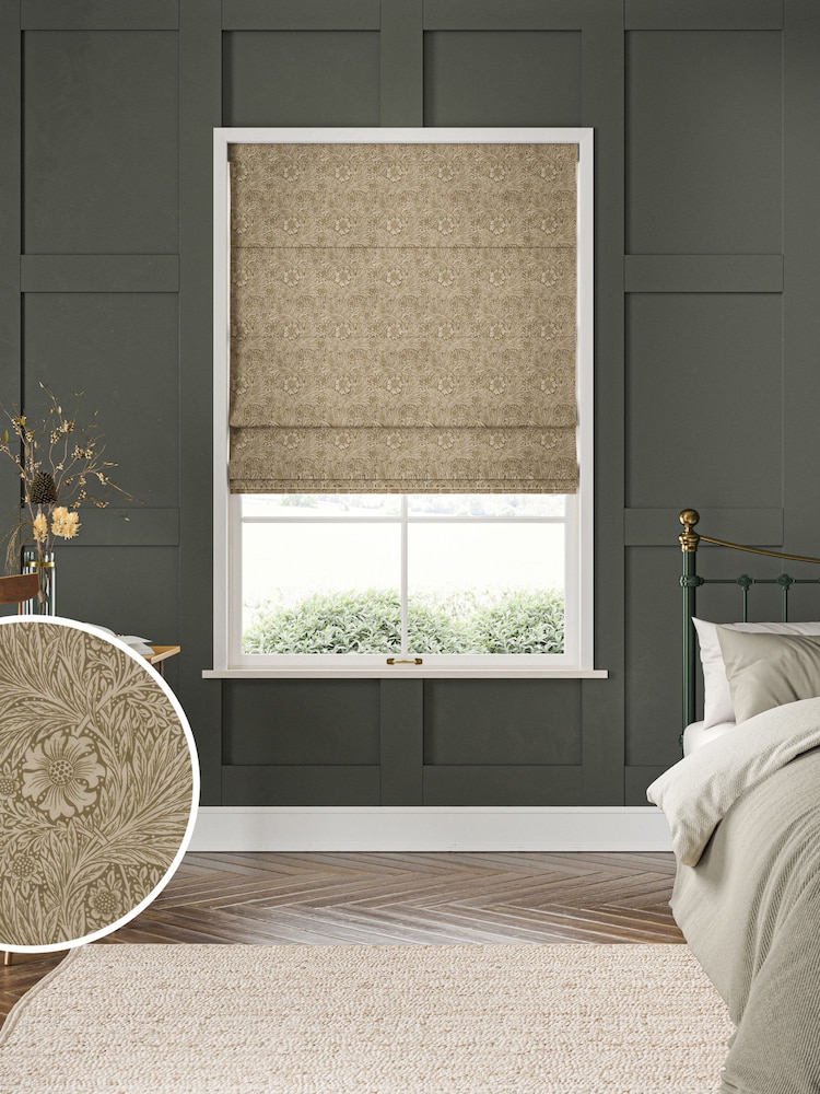 William Morris At Home Natural Marigold Velvet Made to Measure Roman Blinds - Image 1 of 5