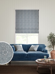 William Morris At Home Blue Marigold Woven Made to Measure Roman Blinds - Image 1 of 5