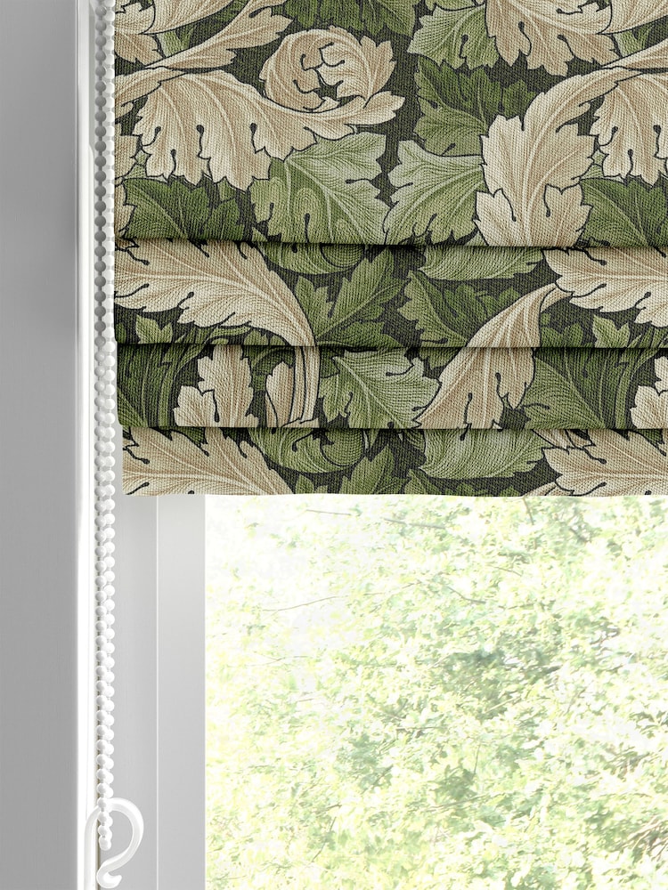 William Morris At Home Green Acanthus Made to Measure 100% Cotton Roman Blinds - Image 2 of 5