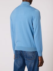 Paul Smith Blue Zebra Logo Zip Neck Jumper - Image 2 of 3