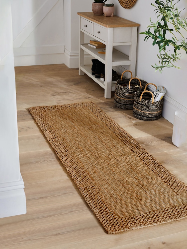 Natural Jute Border Runner - Image 1 of 1 Natural Jute Border Runner - Image 1 of 1