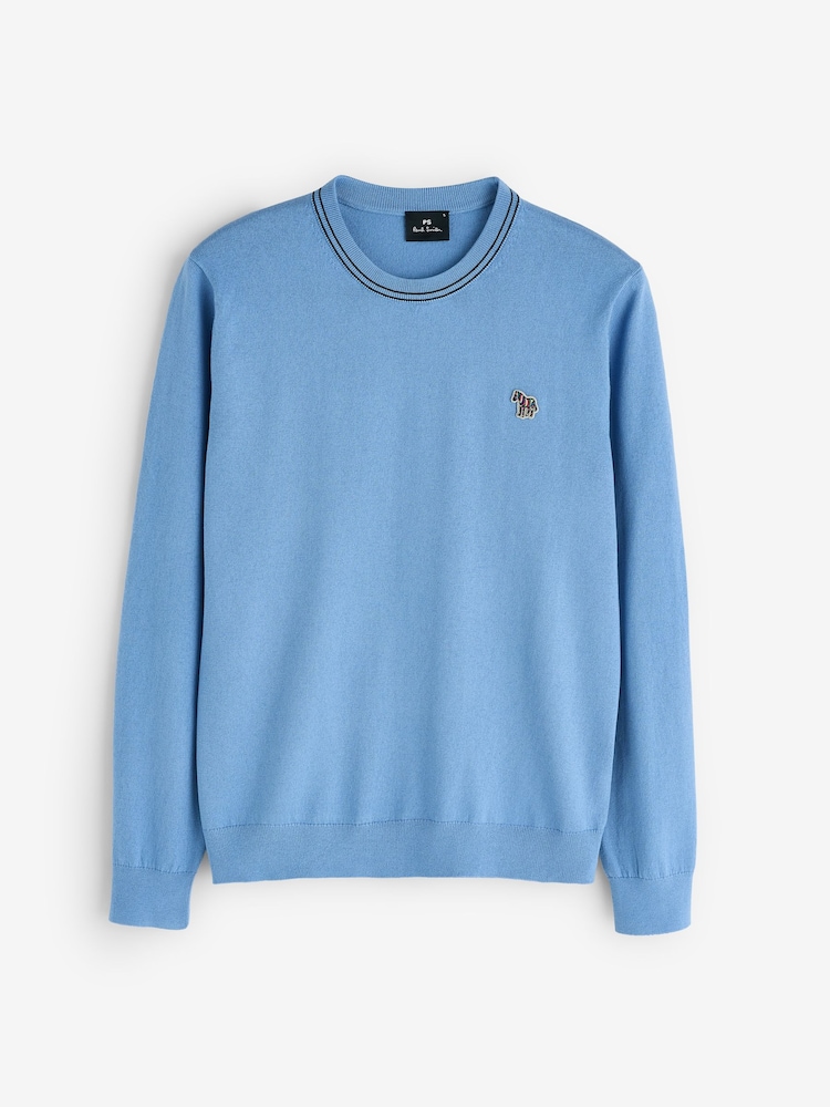 Paul Smith Blue Zebra Logo Crew Neck Jumper - Image 1 of 1