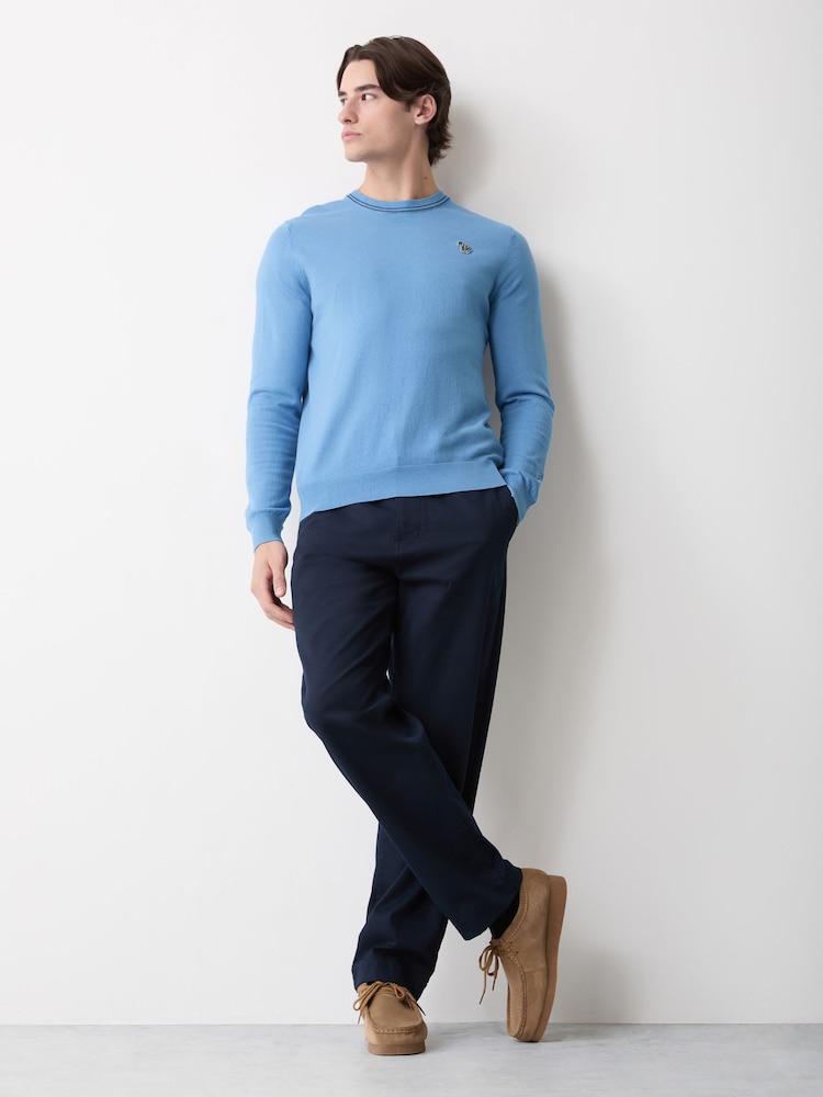 Paul Smith Blue Zebra Logo Crew Neck Jumper - Image 2 of 5