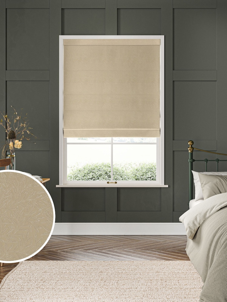 William Morris At Home Natural Willow Woven Made to Measure Roman Blinds - Image 1 of 5