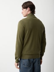 Paul Smith Green Zebra Logo Zip Neck Jumper - Image 3 of 4
