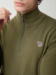 Paul Smith Green Zebra Logo Zip Neck Jumper - Image 4 of 4