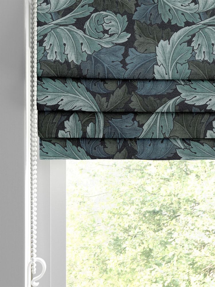 William Morris At Home Blue Acanthus Velvet Made to Measure Roman Blinds - Image 2 of 5