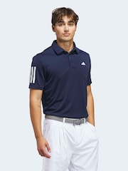 adidas Golf Navy Performance 3 Stripe Polo Shirt - Image 1 of 6
