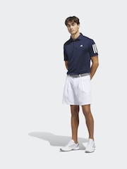 adidas Golf Navy Performance 3 Stripe Polo Shirt - Image 3 of 6